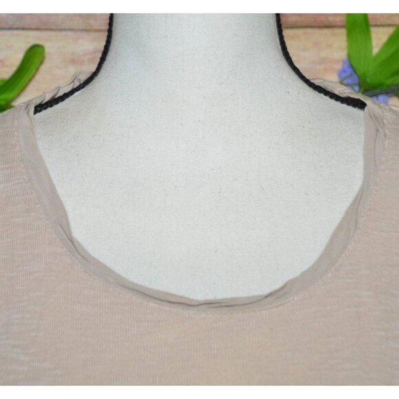 LOGO By Lori Goldstein Ladies Brown Tank Top Size M Casual Neutral Closet Staple - Picture 3 of 9